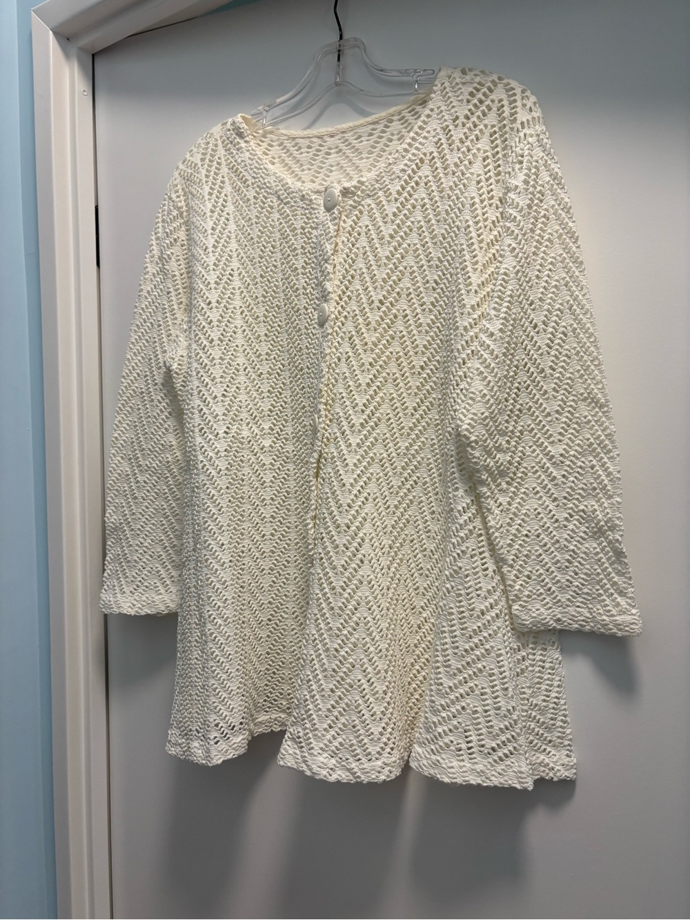 Off White Cotton Swimsuit Coverup